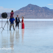 Bruidspaar op het Great Salt Lake © fotografiepetra